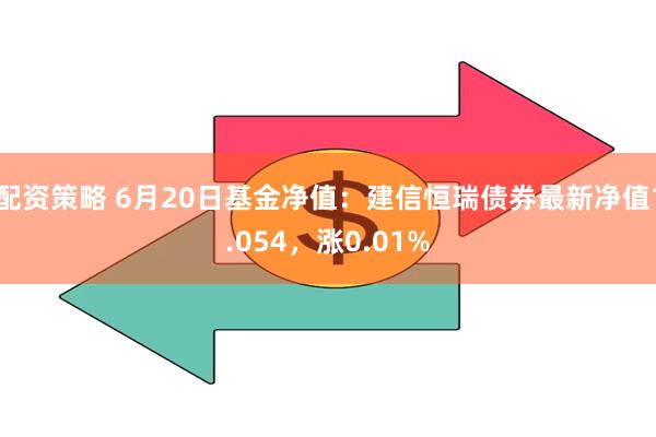 配资策略 6月20日基金净值：建信恒瑞债券最新净值1.054，涨0.01%